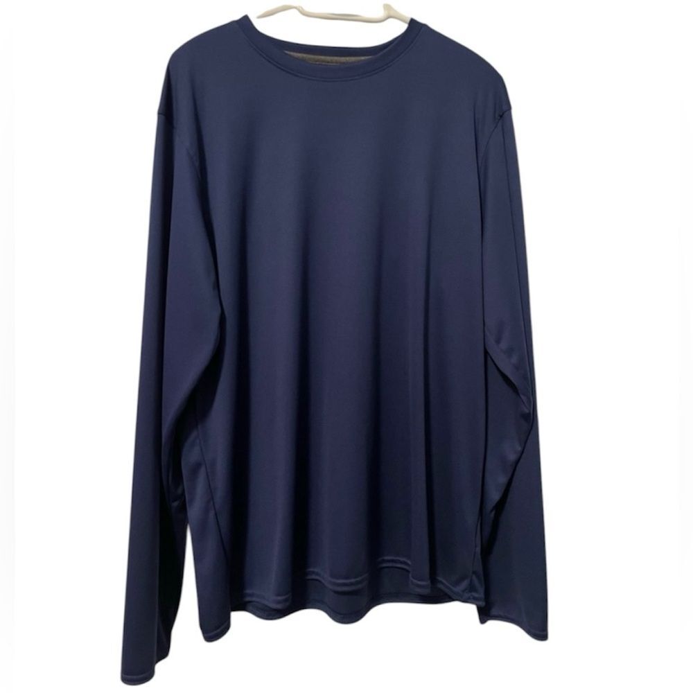 BCG‎ Athletic Long Sleeve T-Shirt Moisture Wicking Quick Dry Navy Men’s Large